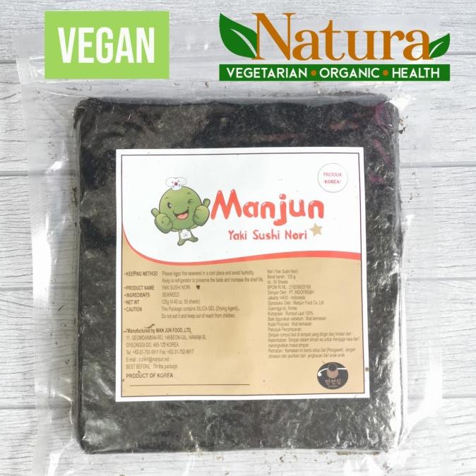 

Manjun Yaki Sushi Nori Rumput Laut 125Gr Isi 50 Sheet Vegetarian Vegan