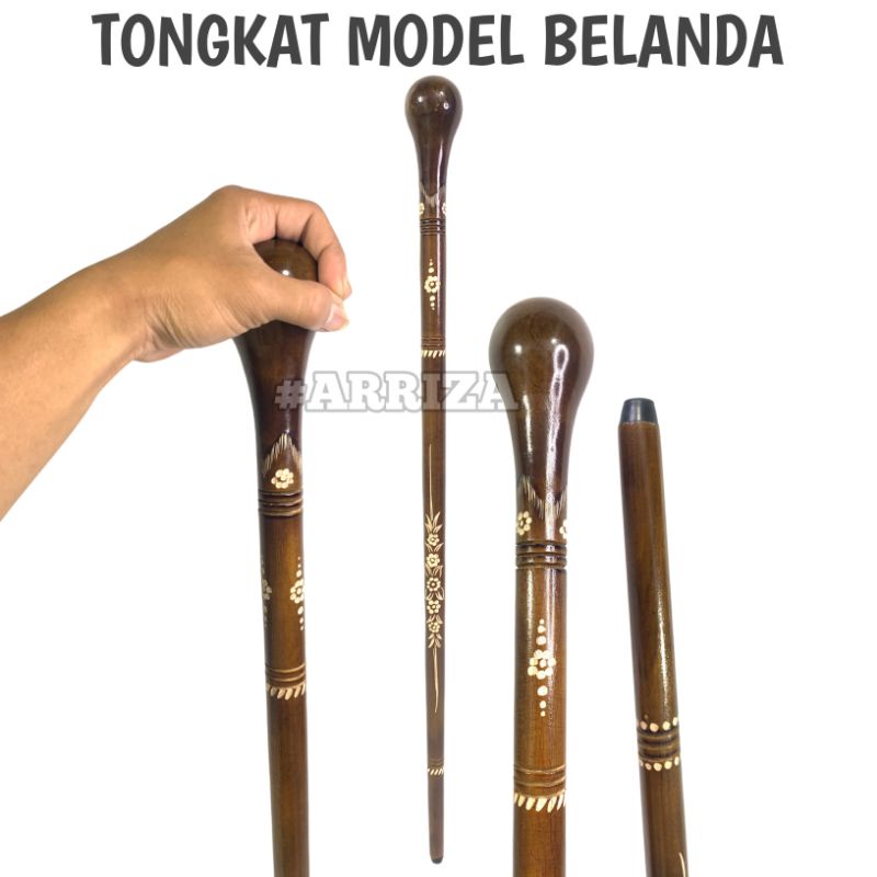 Tongkat Jalan / Tongkat Kaki 1 / Tongkat Orang Tua / Teken Ukir Cukit / Tongkat Ukir Cukit / Alat Bantu Jalan Orang Tua Kayu Jati Asli Model Belanda