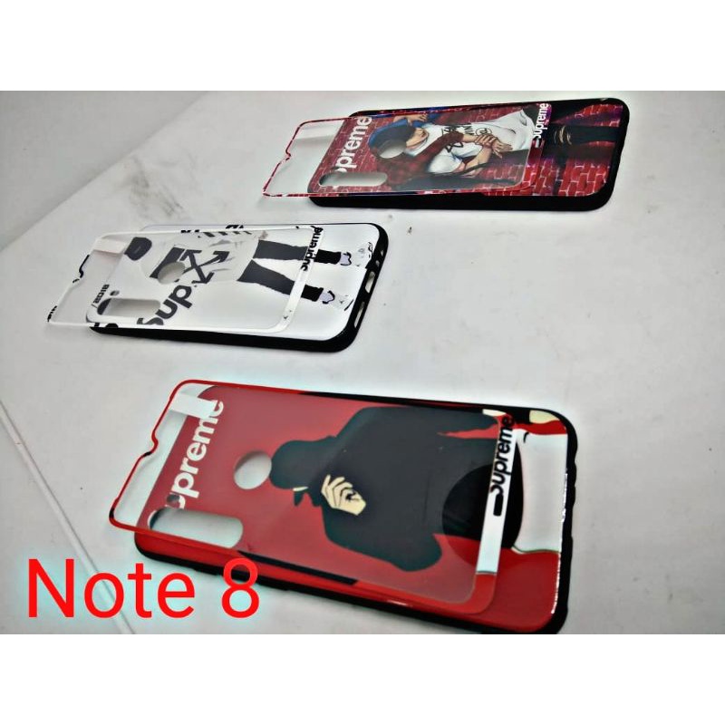 Softcase Xiaomi Redmi note 8 motif supreme karakter pria tempered glass 3D