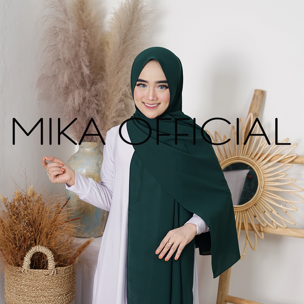 PASHMINA DIAMOND ||  PASHMIN NON TALI/TANPA TALI  POLOS DIAMOND PREMIUM QUALITY-GREEN BOTTLE