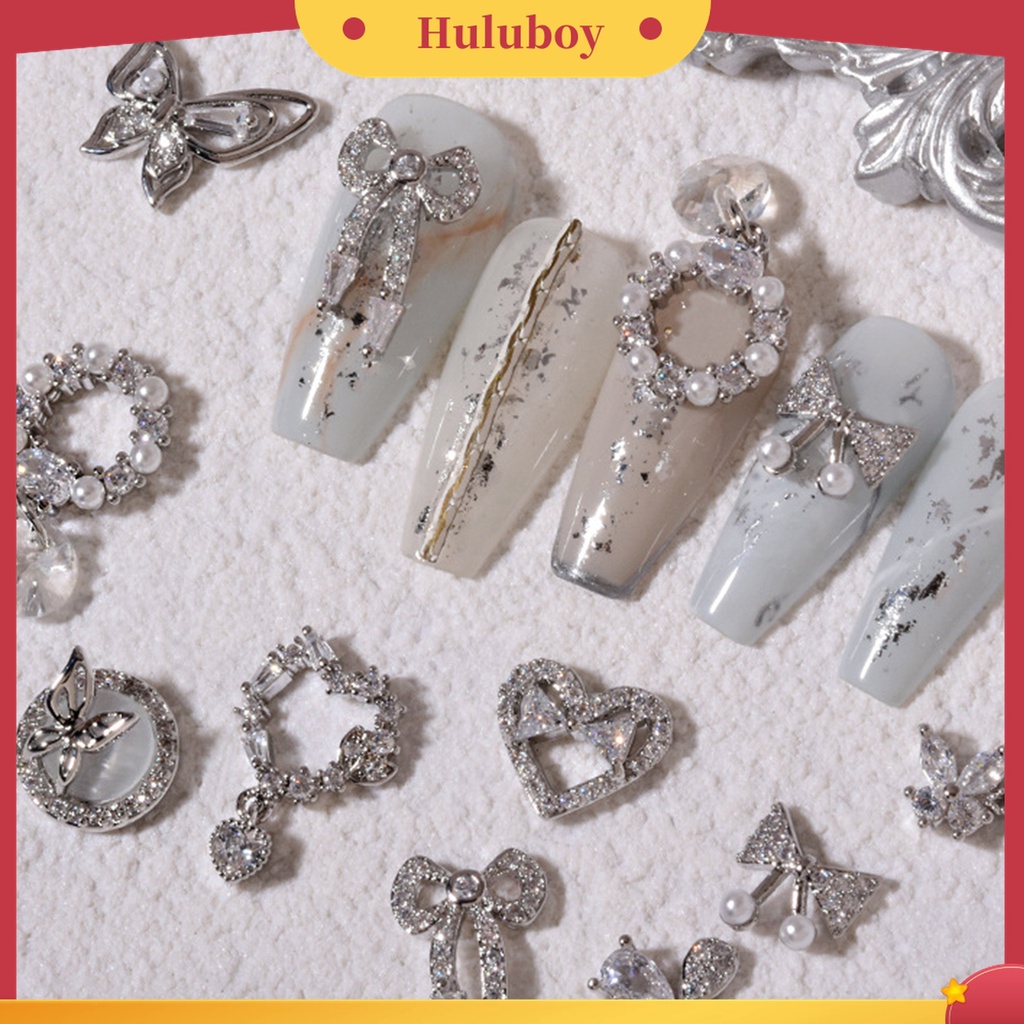 Huluboy Huluboy♡ Berlian Imitasi Bentuk Hati Bahan Alloy Untuk Dekorasi Nail Art