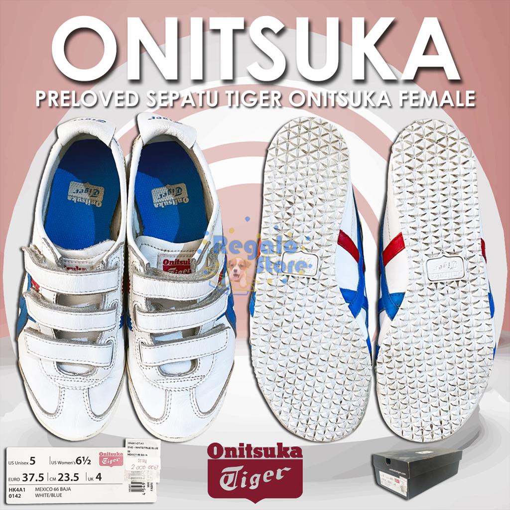 PRELOVED SEPATU ONITSUKA EUR 37,5 MEXICO 66 BAJA ORIGINAL WHITE/BLUE