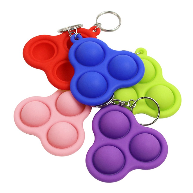 SIY  Simple Dimple Toy Stress Relief Hand Fidget Toys Keychain For Kids Adults Anxiety Autism Pressure Reliever Keychains