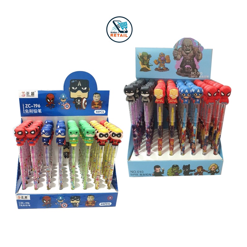 

4 PCS Pensil Karakter Anak Laki-laki Lucu / Pensil Lantu Bensia