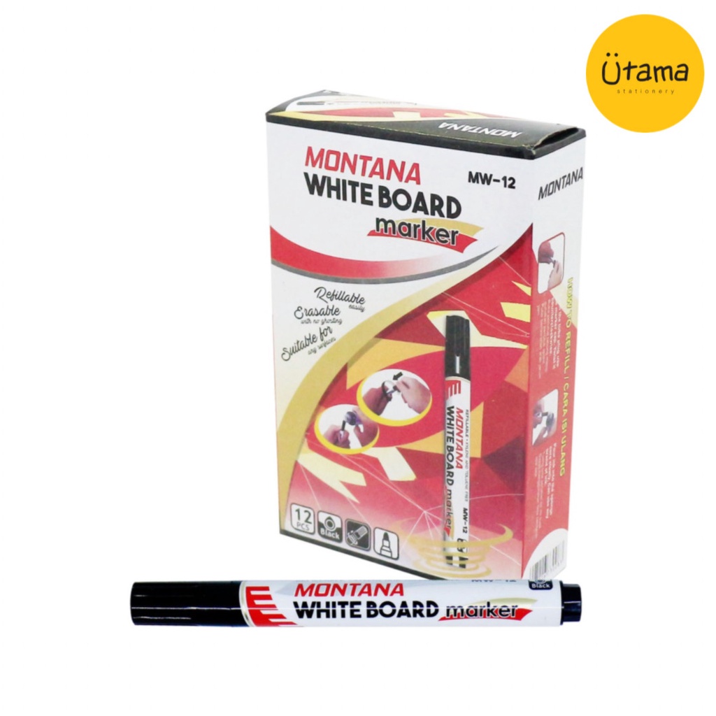 

Spidol White Board MONTANA HITAM (grosir 12pcs @1.550)/BoardMarker/Spidol Papan Tulis