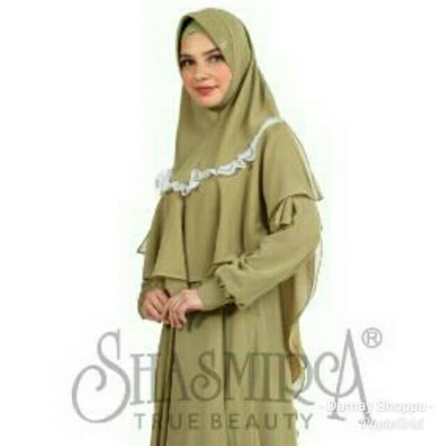 Khimar Hijab Jilbab Instan Ceruti 2 Layer Shasmira Hilya Hijab Pesta Ped Busa