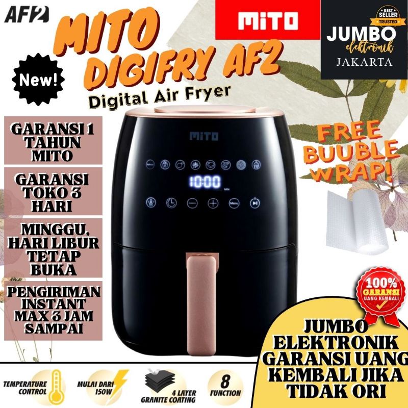 Digital Air Fryer Mito Af2 Digifry 3 Liter Digifryer Mito Air Fryer Af 2 Mito Af2 Mito Air Fryer Low