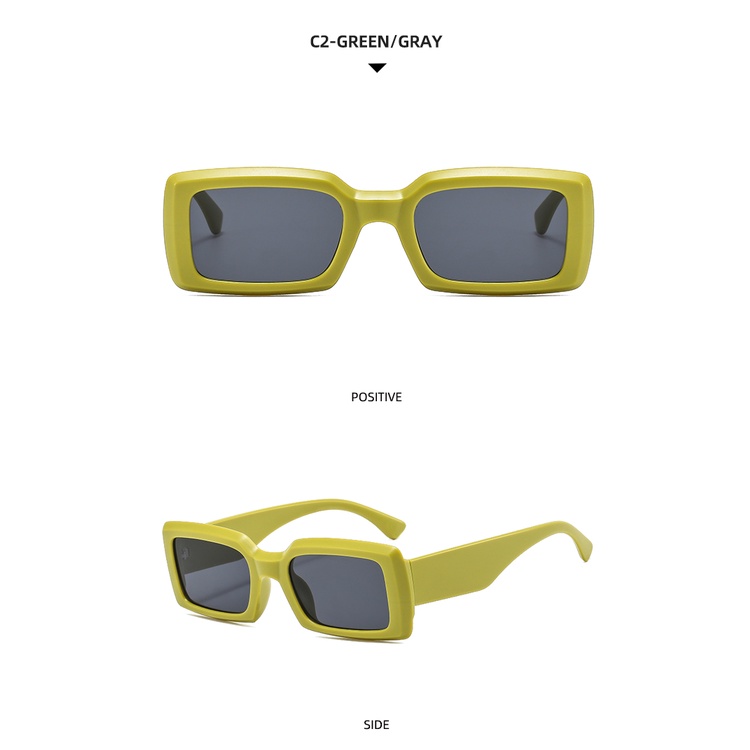 2021 fashion square personality street shooting men and women retro sunglasses metal hinge