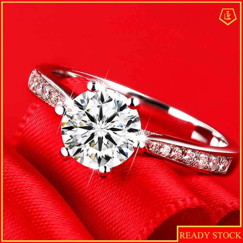 [Ready Stock]Korean Style Simple Classic Silver Diamond Ring