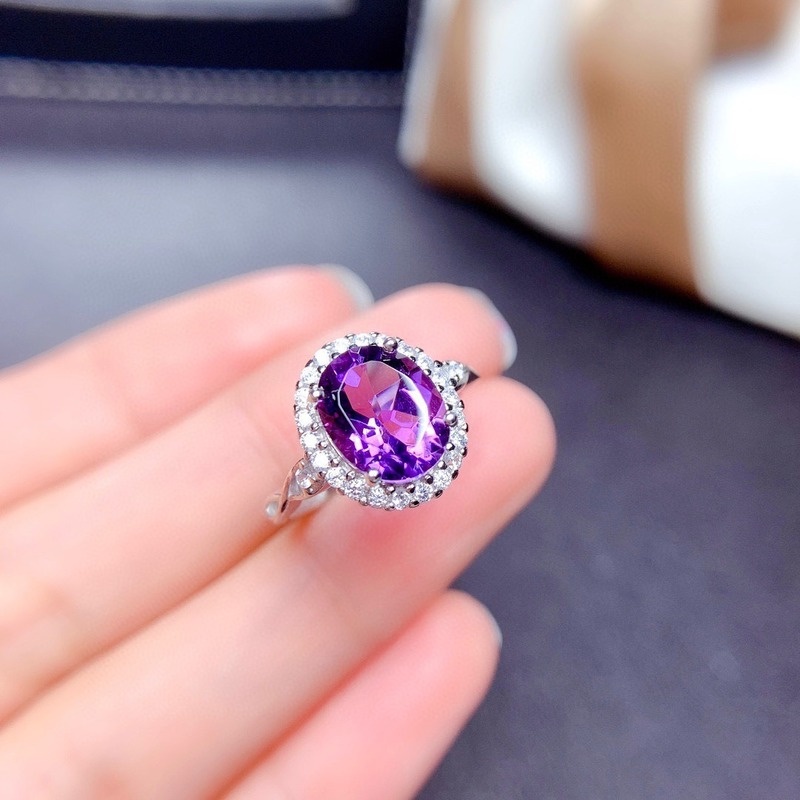 Fashion Personality Natural Amethyst Ring