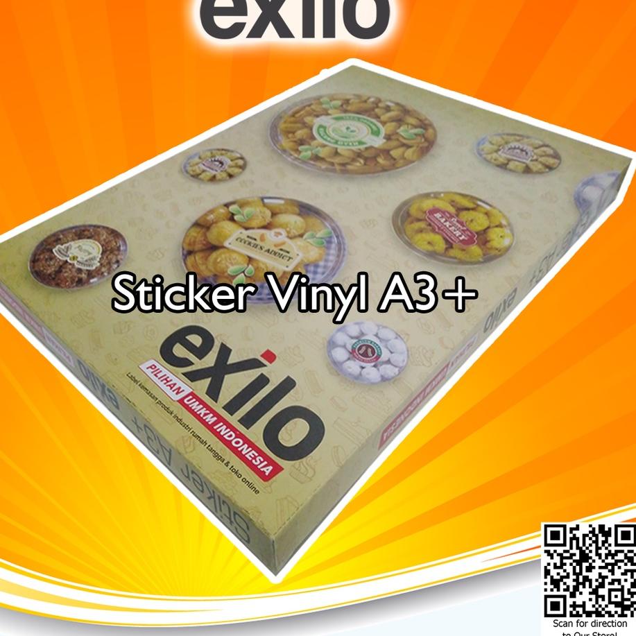 

이 Exilo Sticker Vinyl Digital Print A3+ Stiker Laser - HP Indigo White Gloss / White Matte Doff / Transparan - Pack Big Sale