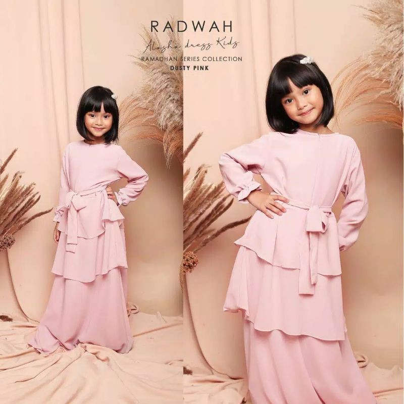 Alasha Dress Kids Gamis Anak Dusty Pink by Radwah