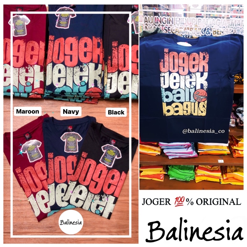 KAOS JOGER EKSKLUSIF DEWASA - KODE JOGER JELEK BALI BAGUS - ASLI 100% ORIGINAL - LENGAN PENDEK
