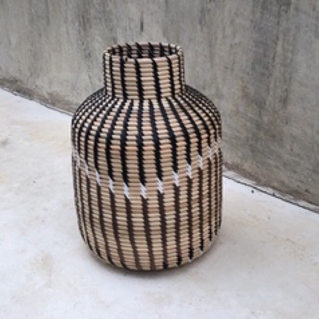 Lombok Authentic | Tabitha Rattan Vase | Vas Bunga Rotan Bulat | Hiasan Dekorasi Rumah Minimalis Bohemian