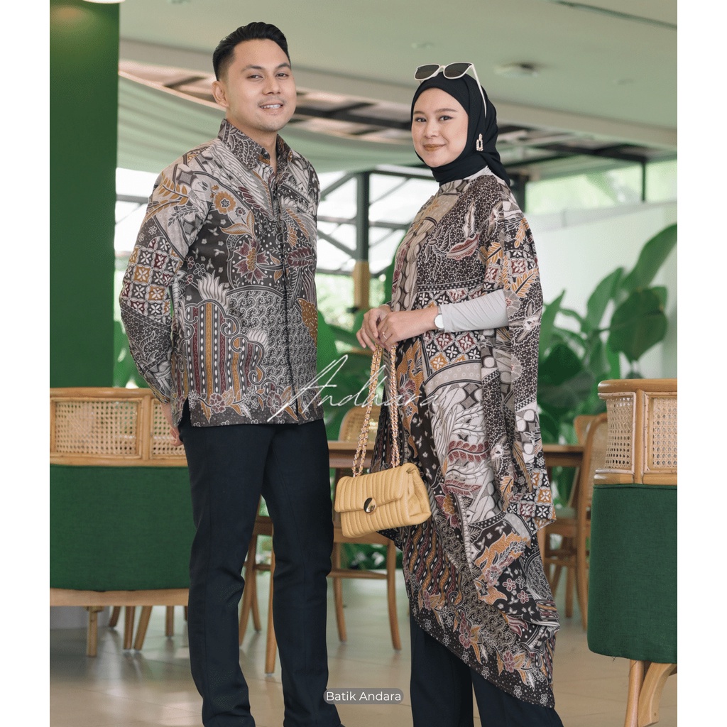 Couple Batik Outfit Kondangan Set Kaftan Paris CPL MY