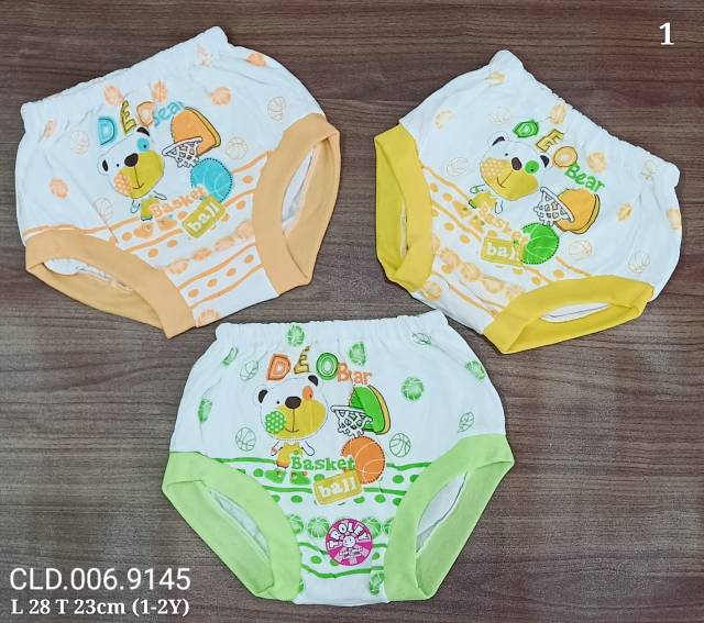 3 pcs celana kodok Pop bayi ukuran besar 6-24M  warna motif  halus unisex  Bawahan bayi sehari hari