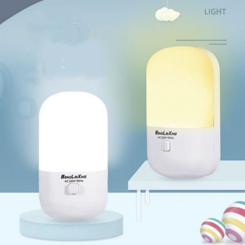 LAMPU TIDUR / MINI LAMPU / LAMPU MALAM / LED NIGHT LIGHT / LAMPU MINI HEMAT ENERGI 2WARNA PUTIH DAN KUNING