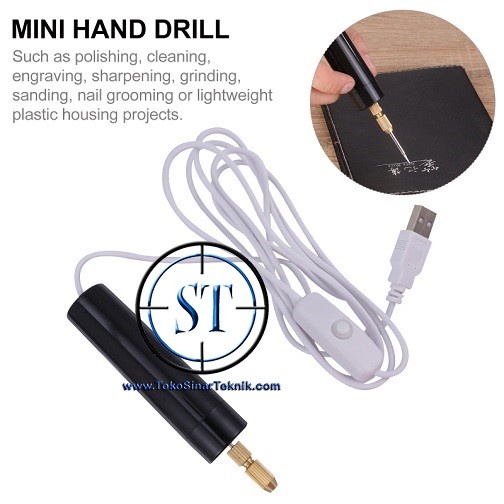 Bor Elektrik Mini Portabel Bor USB Dc 5V Genggam Mini Drill Tangan Profesional  untuk Pembuatan Perhiasan Resin Epoksi Mutiara Alat Kerajinan Kayu Powerbank Ringan HSS Set Mata Bor