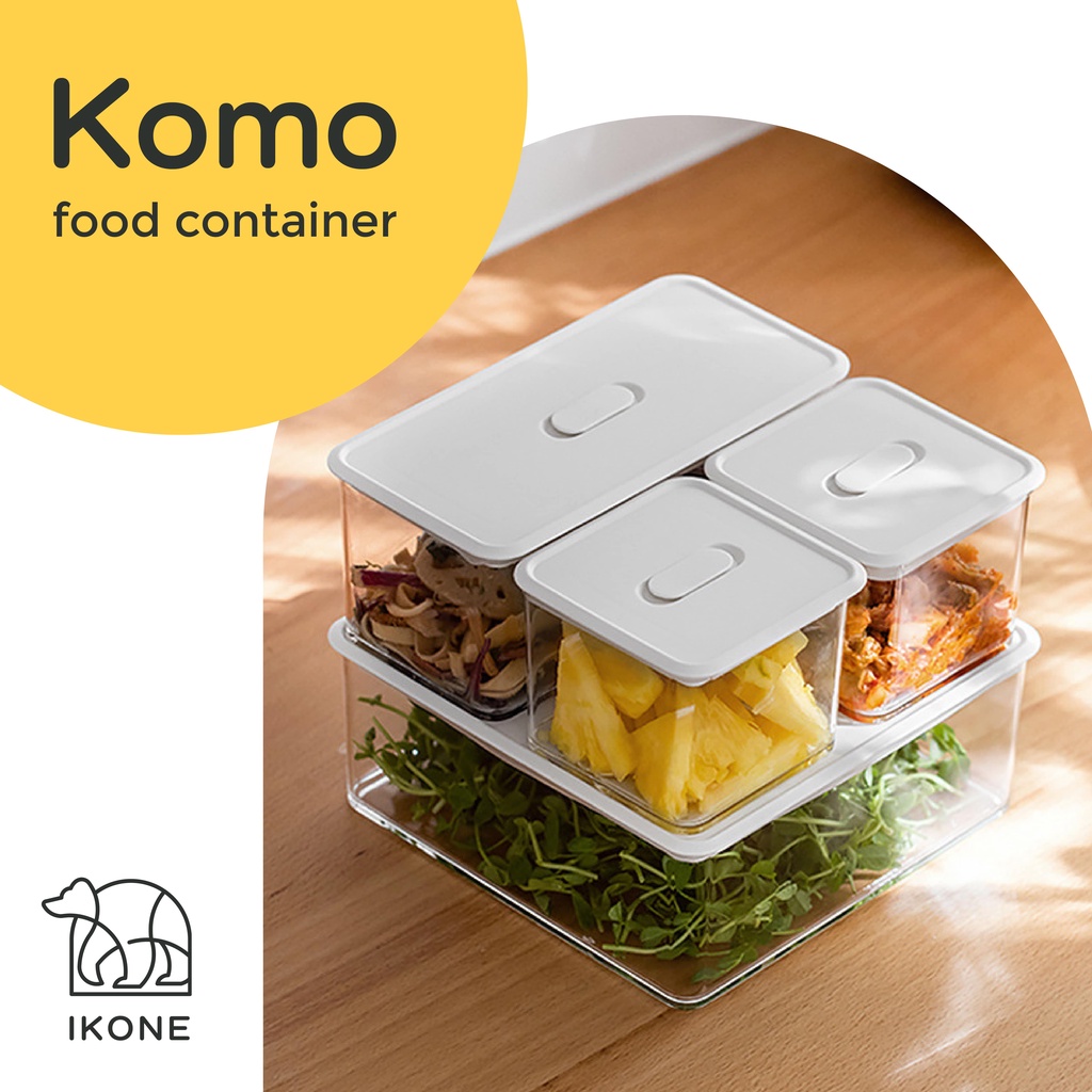 【IKONE】KOMO Kotak Penyimpanan Makanan Kulkas Storage Box Food Container PET Fridge Organizer Box Toples Makanan Sayur