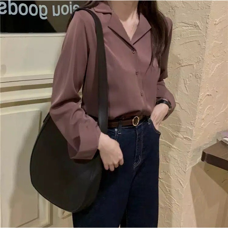 kemeja basic blouse