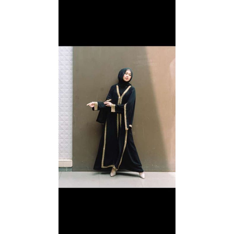 baju muslim abaya gamIs hitam Arab Saudi syari asdf couple