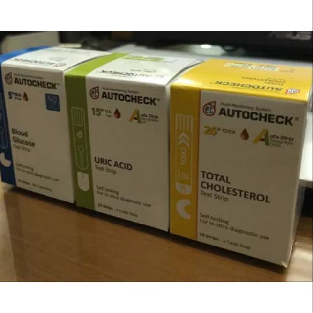 

Paket Strip Autocheck Stik gula kolesterol asam urat