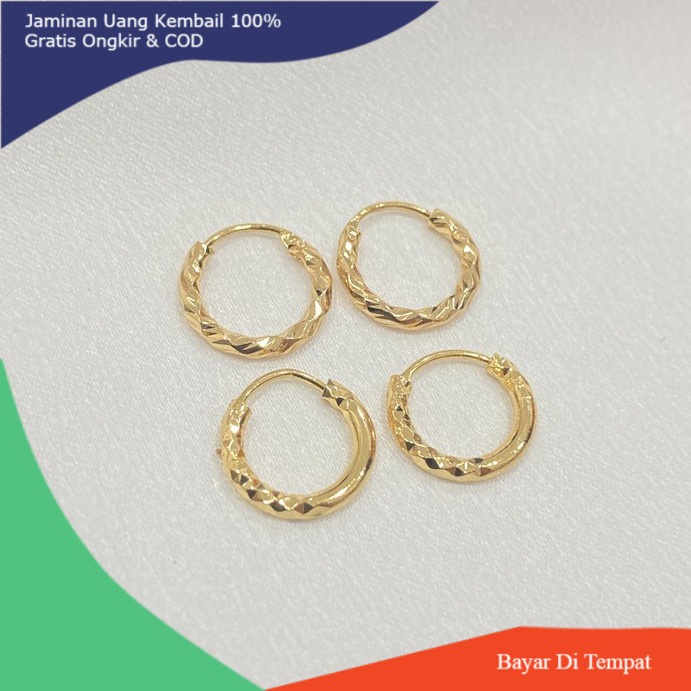 Anting Anak Gipsy Polos Lapis Emas Aksesoris Perhiasan