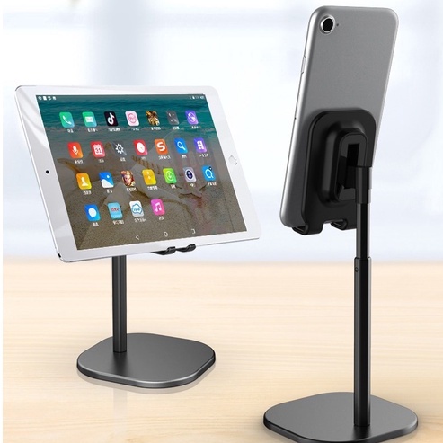 AIEACH Holder Meja untuk HP dan Tablet Dudukan stand Smartphone Aluminum Alloy dock Desktop Stand Holder Tablet Stand Adjustable Foldable Tablet Holder For iPad Samsung Xiaomi Huawei Tablet Holder Aluminium Alloy Desktop Stand