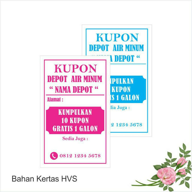 

Cetak Kupon Depot Air Minum Kupon Penukaran Hadiah Gratis Isi Ulang Galon (100pcs)