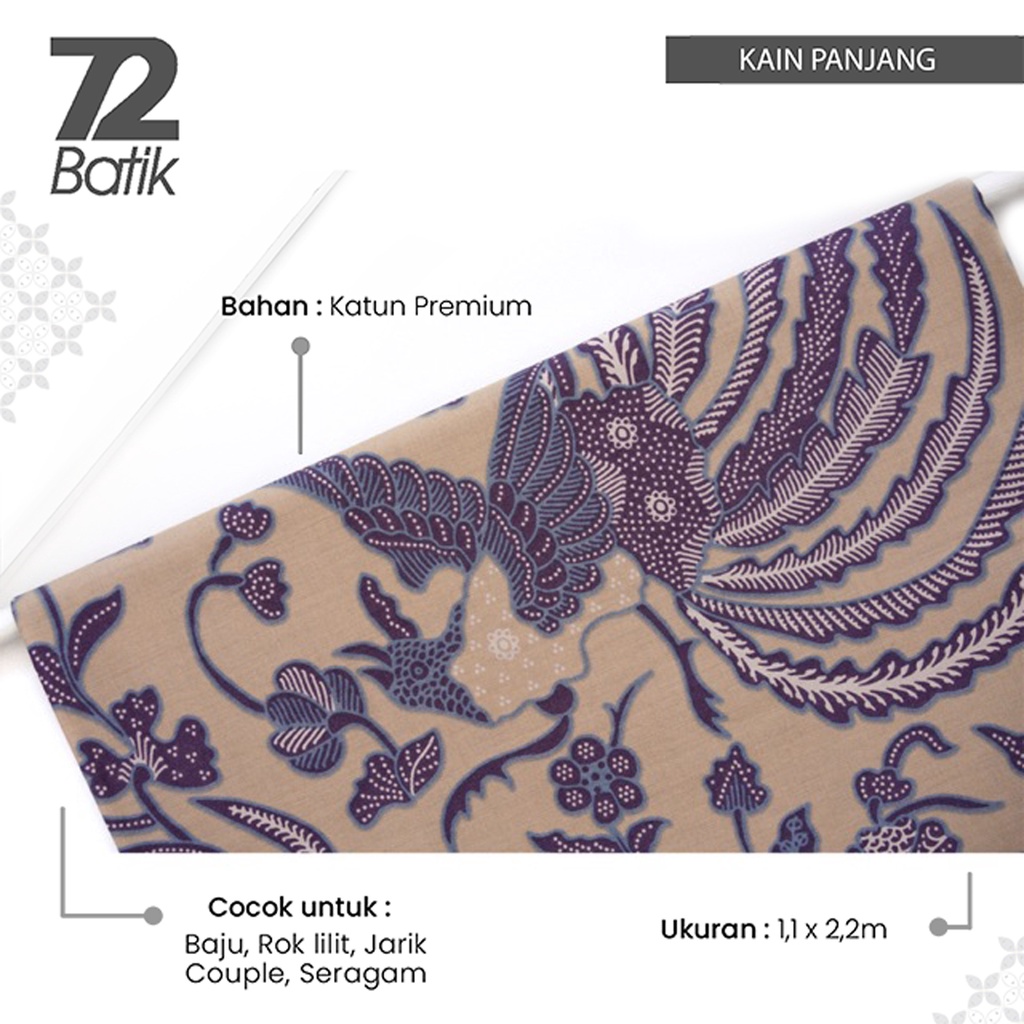 KAIN BATIK PREMIUM Bahan Katun Motif Burung Phoenix Warna Cream Crem Krem Kream 724519 CAP 72 - Jarik Jarit Samping Kebat Panjang Batik Katun Modern Premium Bahan Seragam Batik Pernikahan Kantor Keluarga Murah Kamen Jadi Batik Bali Lembaran