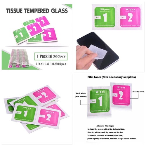 Tissue Pembersih Layar Hp Wet/Dry Tissue Tempered Glass