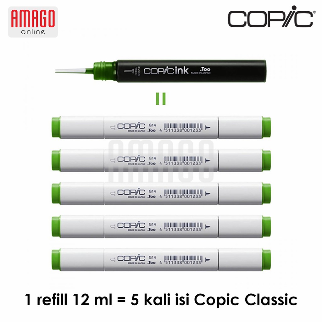 COPIC Ink Refill CIK - Tinta Isi Ulang Copic Model Baru - 12 ml - Harga Satuan - Warna Tulis di Catatan