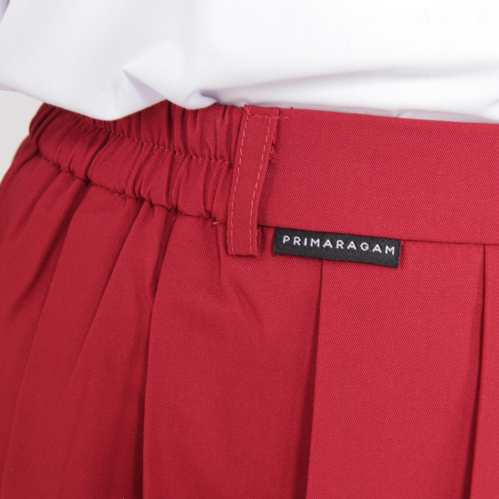 Primaragam Rok Sekolah Sd Panjang Merah Rempel Lipit Atas Ban Pinggang Karet