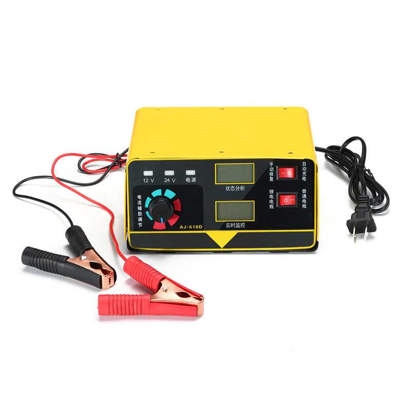 ANJING Charger Aki Mobil Motor 260W 12V/24V 400AH + LCD - AJ-618D-Kuning