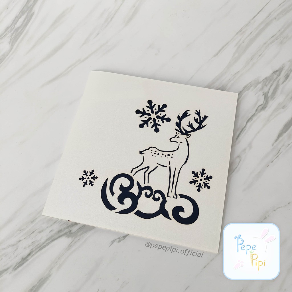 Pop Up Card Natal 3D Kartu Ucapan Christmast Rusa Pohon Unik 4D Greeting Card