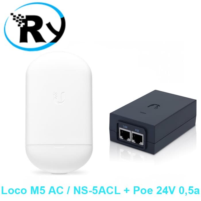 PAKET LOCO M5 AC NS-5ACL + UBNT POE 24V 0,5A
