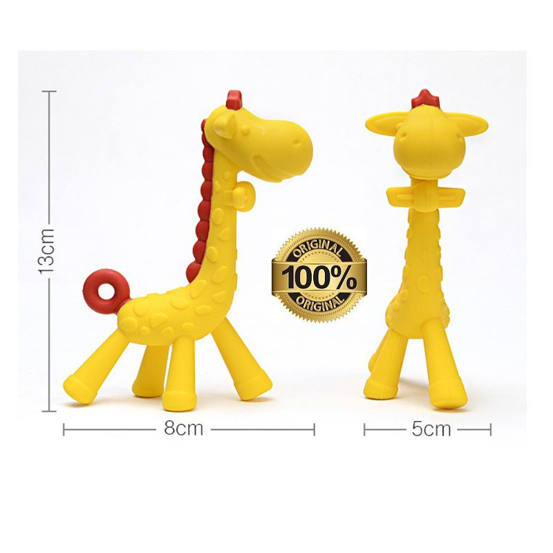 0028 Mainan Gigitan Bayi Model Jerapah - Teether Giraffe - Gigitan Jerapah BPA FREE