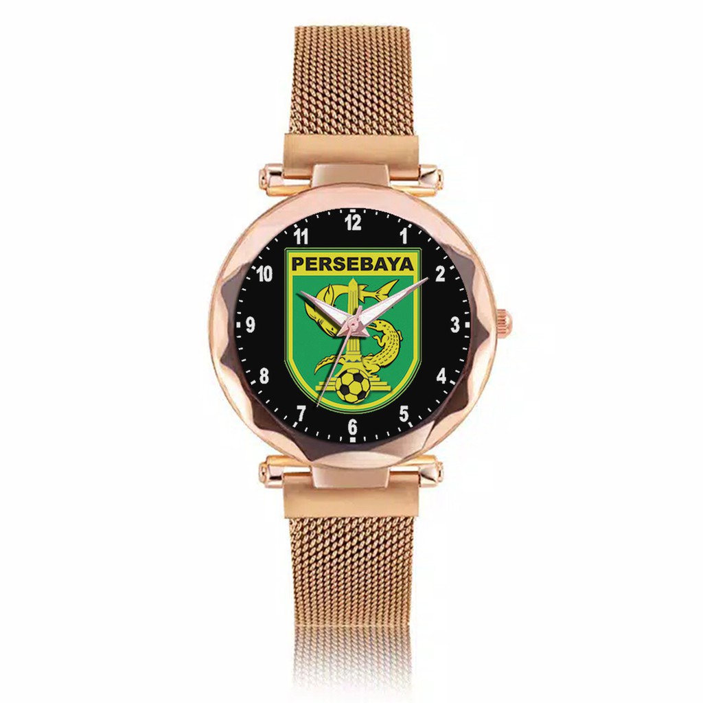 Jam Tangan Wanita Custom - PERSEBAYA MOTIF 13 Free Box &amp; Batre Cadangan