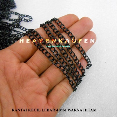 HOT Product Rantai Kecil Lebar 4 mm Hitam Meteran Untuk Rantai Dompet, Variasi Clutch/Tas Variasi Fa