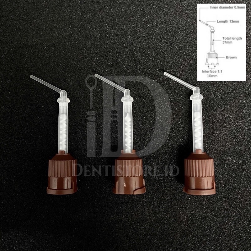 Jual Dental Mixing Tip Brown Cokelat Sementasi Luting Pasak Crown