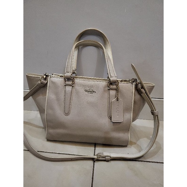 coach handle and sling bag grey preloved