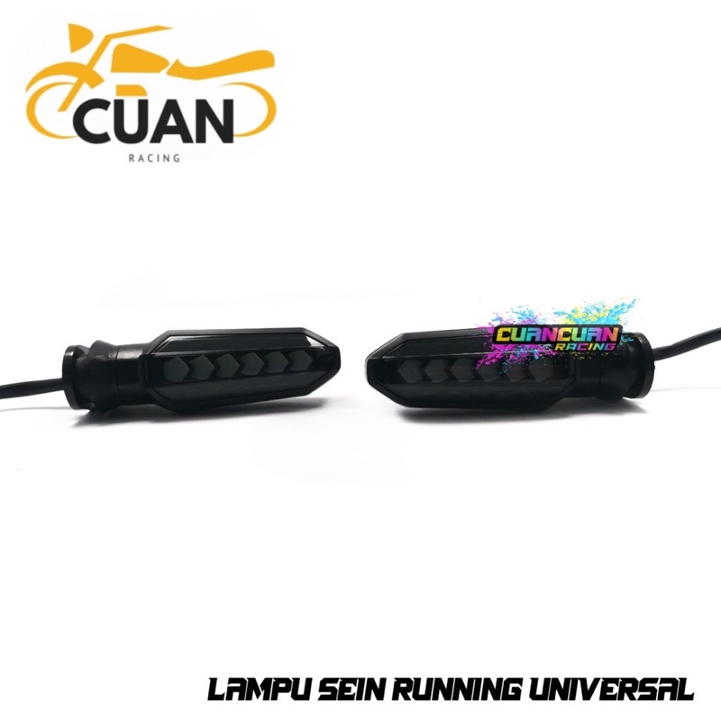 SEN RUNNING FLASH AND STAY UNIVERSAL BELAKANG MOTOR LED 2 WARNA CLIP BAUT