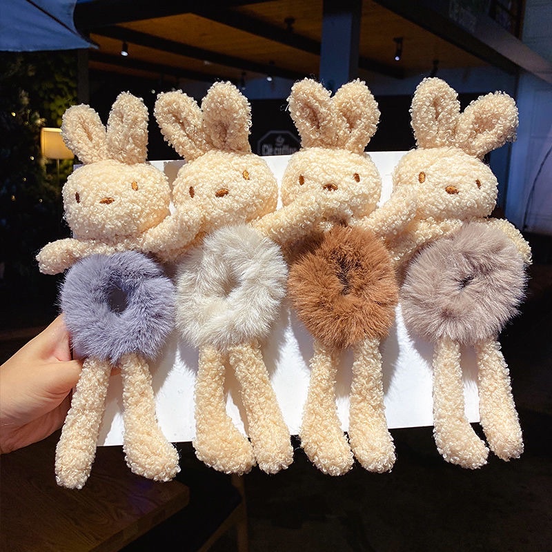 K151 TERMURAH PLUSH BEAR / RABBIT RASCRUNCHY / IKAT RAMBUT KOREA ANAK KECIL BONEKA BERUANG KELINCI / SCRUNCHIEKARET RAMBUT/KUNCIR BULU BONEKA BEAR KAKI TANGAN