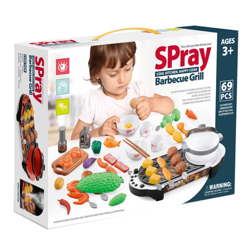 Tma / Mainan BBQ Steamboat Set Terlengkap 69pcs Dengan Spraymist / Mainan Anak Masak Masak