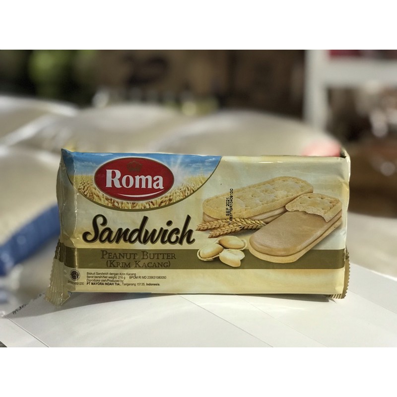 

Roma Sandwich Peanut Butter (Krim Kacang) - Netto 216g