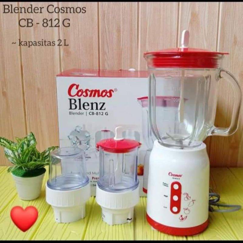 BLENDER COSMOS CB 812 G 3 IN 1 CB812G SERBAGUNA BAHAN TEMPERED GLASS