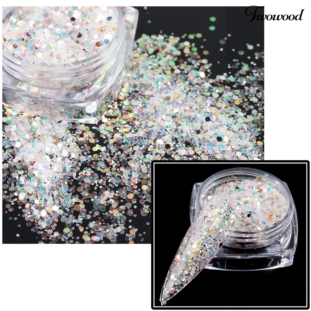 6 Pcs Bubuk Glitter Bahan Akrilik Ukuran 1g Untuk Nail Art