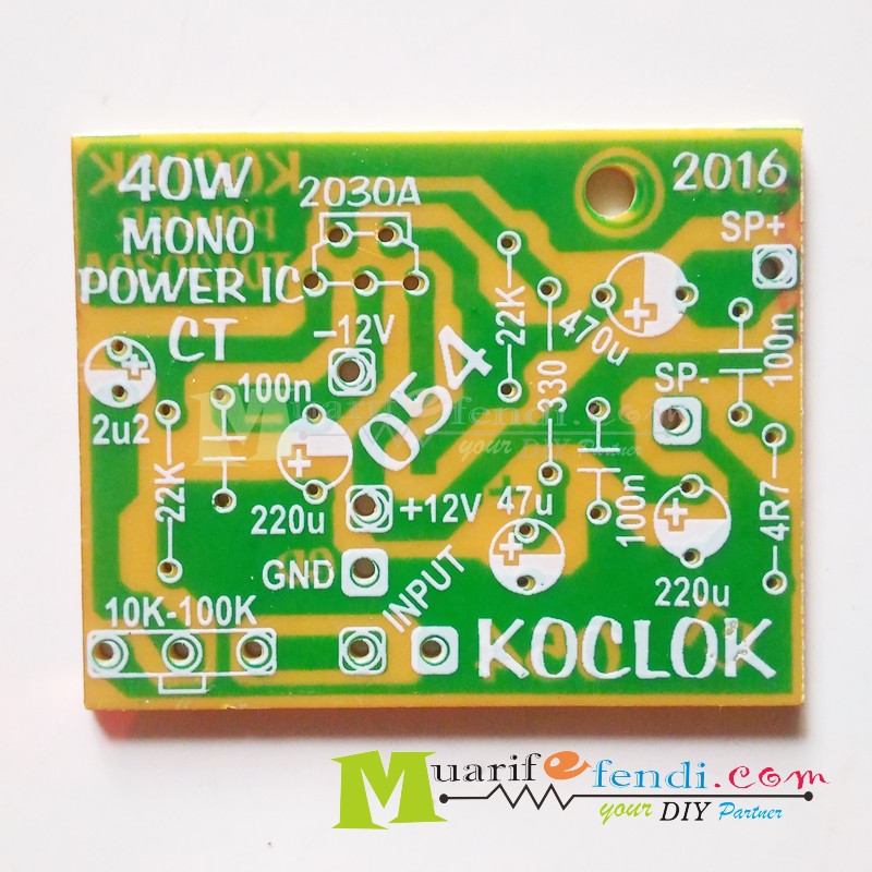 PCB Amplifier Mono 40Watt IC TDA2030A 2030A Power Mobil BTL CT KOCLOK