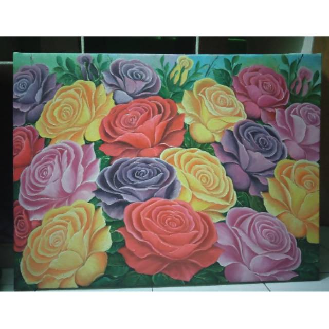 Lukisan Taman Mawar Shopee Indonesia