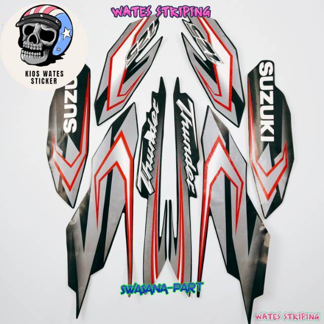Striping Sticker Lis Les Polet suzuki thunder 125 hitam 2009 2010 list body motor standar berkualita